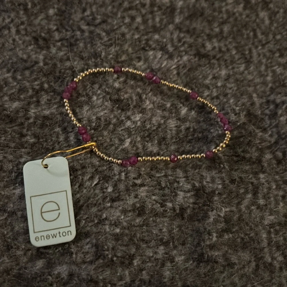 NWT ENEWTON Hope Unwritten Gemstone 2mm Bead Bracelet - Ruby - Picture 2 of 4